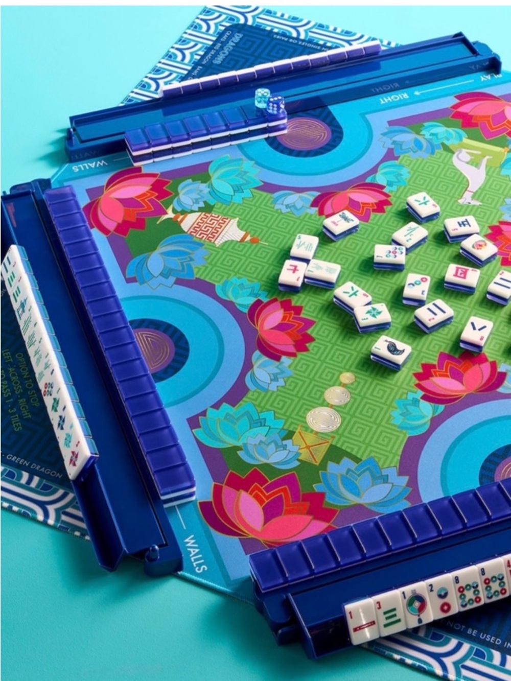 Brand New Jonathan Adler Mahjong set complete with racks, dice, tiles and tote